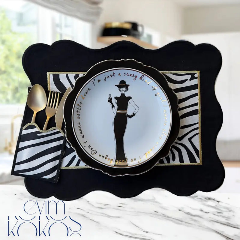Siyah Beyaz Gold Morena Model 6 lı set