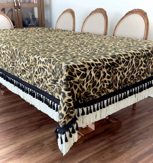 Leopar Masa örtüsü Saçaklı