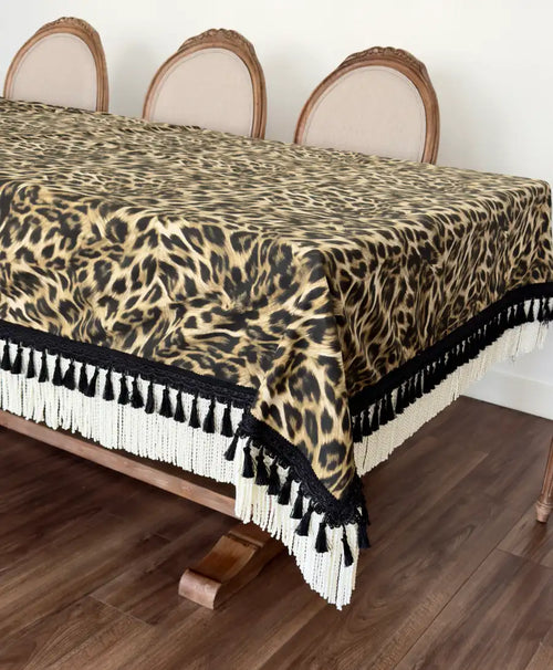 Leopar Masa örtüsü Saçaklı