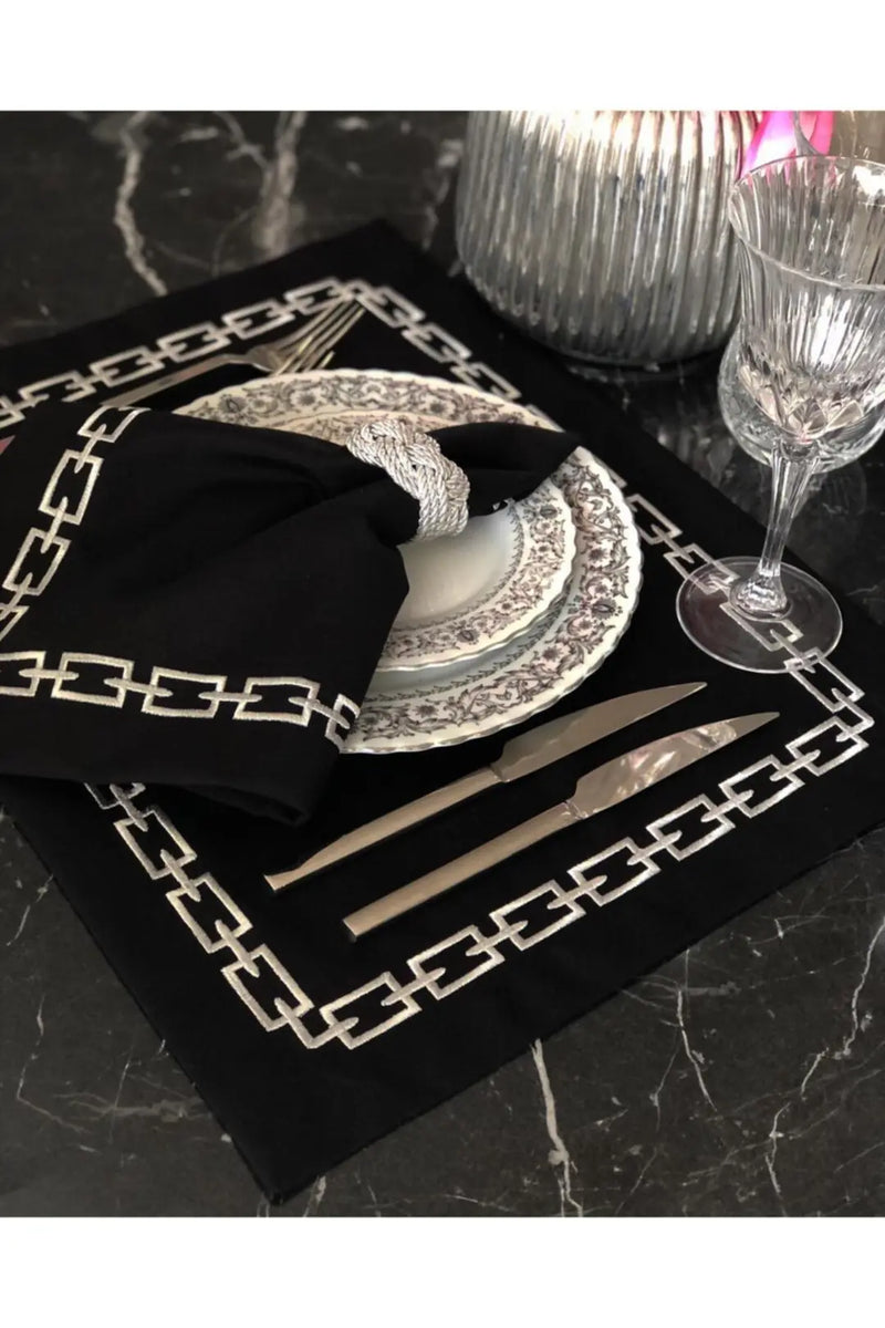4'lü Silver Chain Model Peçete