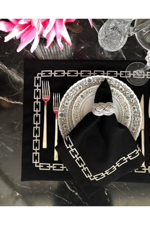4'lü Silver Chain Model Peçete