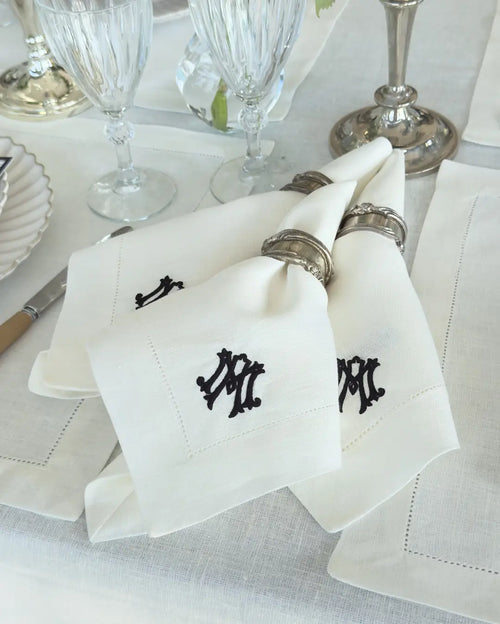 Harfli Peçete Monogram Set 6'Lı